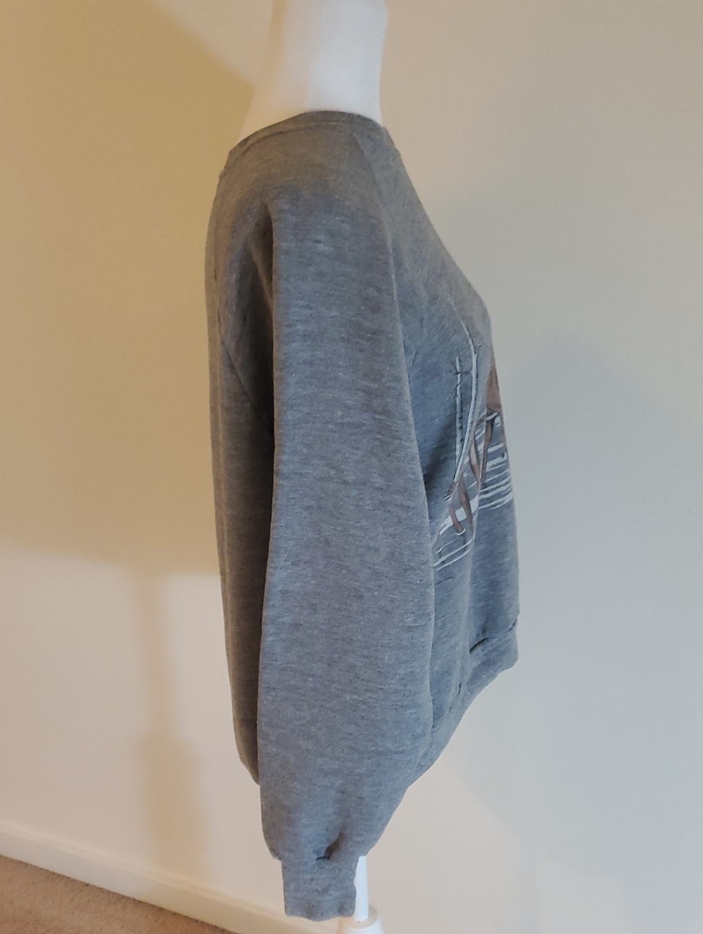 Jerzees Gray Crewneck Sweater with Deer Graphic - Men - Picture 3 of 5